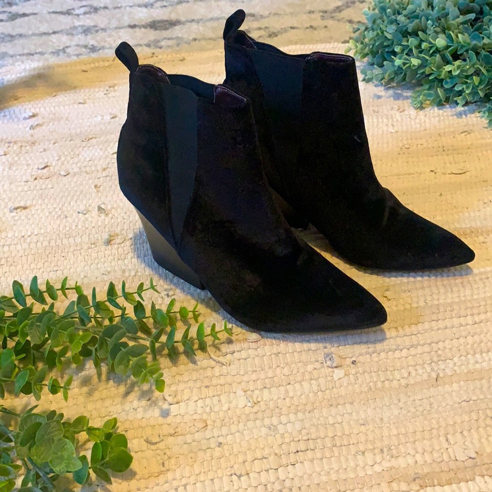 Black velvet booties